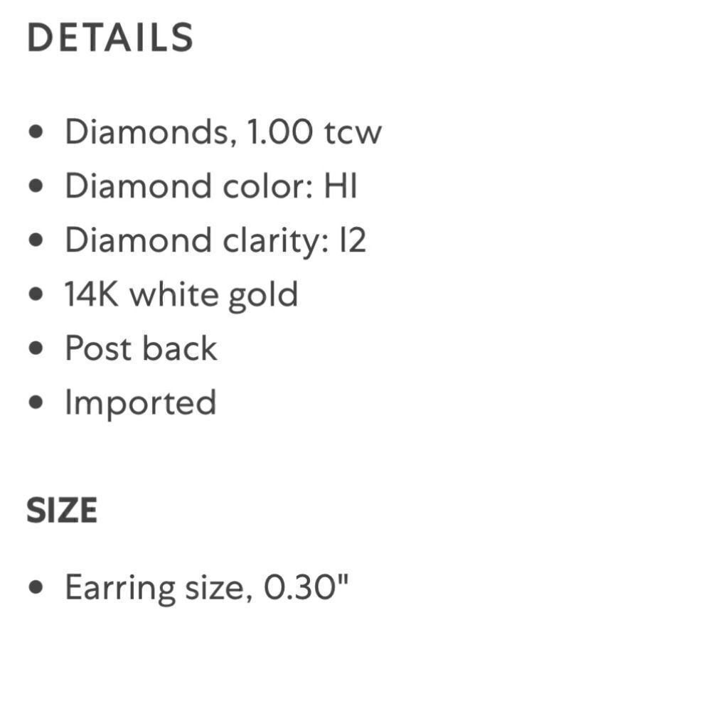 14K White Gold & 1.00 TCW Diamond Flower Stud Earrings - Picture 3 of 3